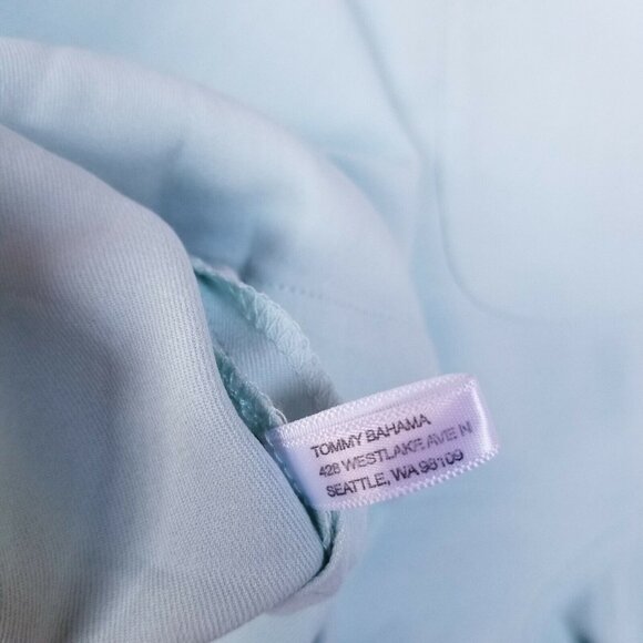 Tommy Bahama Men's Large Casual Button-Down Shirt in Blue Silk One Pocket - Picture 4 of 9